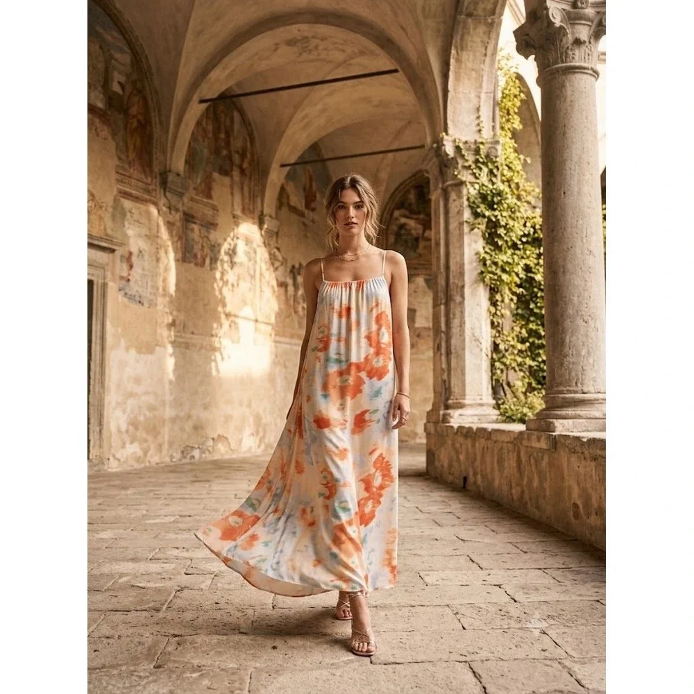 orange maxi dress Mafarki Àdìrẹ Hand Dyed – African Print Dress X-Large Color:Royal-Blue Featured product Machine wash Back length Monki exaggerated flare pants